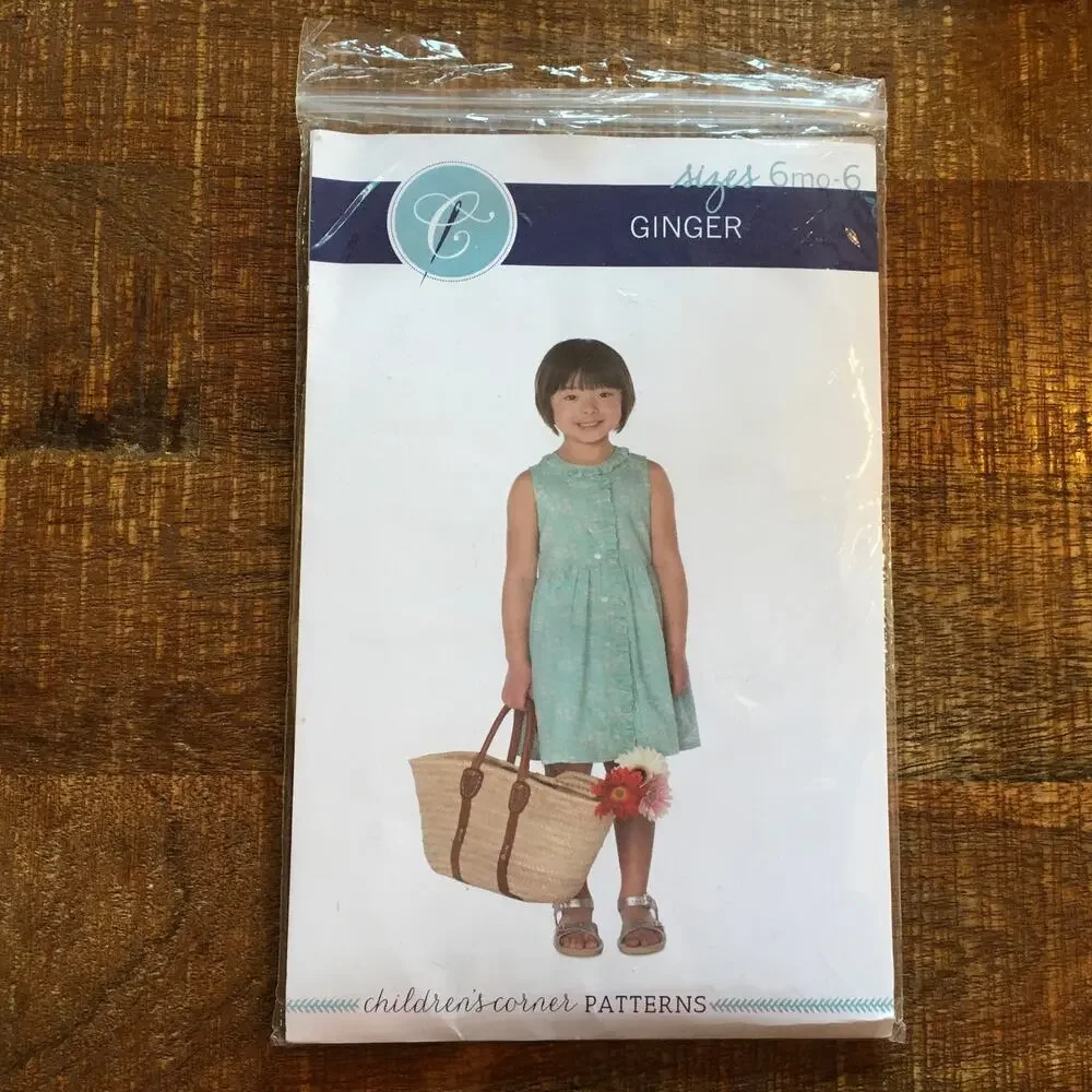 Childrens Corner Sewing Pattern 293S Girls Toddler Ginger Dress 6 mo-6 yrs UNCUT